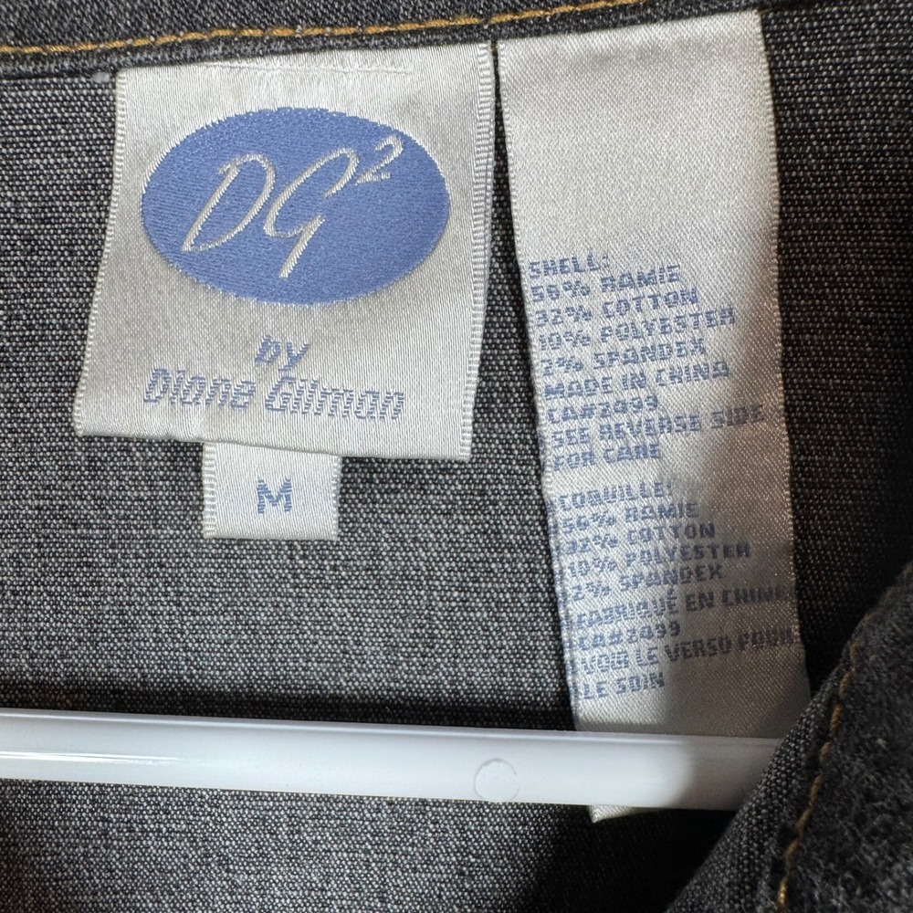 DG2 Diane Gilman Embellished Denim Jacket Women's Size M Charcoal Wash - Picture 3 of 10